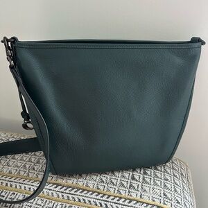 Coach Dark Green Pebbled Leather Crossbody Bag